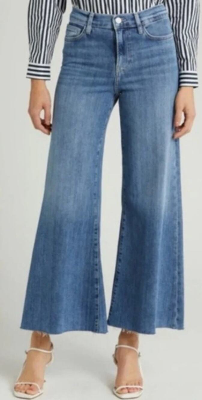 Frame Denim Women's Light Blue Wide Leg Flare Jeans